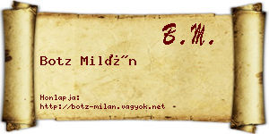 Botz Milán névjegykártya