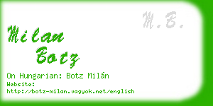 milan botz business card